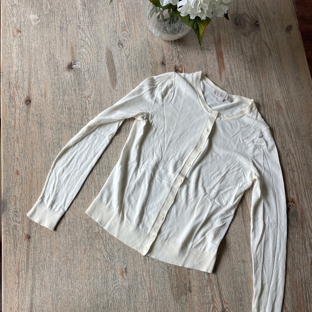 Loft Cream Button-up Sweater